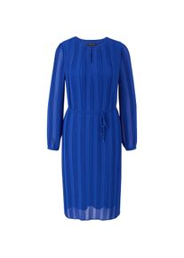 comma, Damen, Kleider, Kleid Chiffonkleid mit Plisséefalten, Blau, (36)