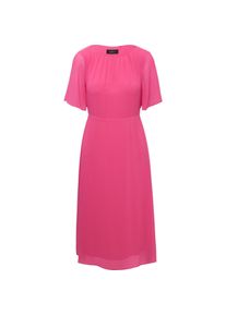 s.Oliver, Damen, Kleider, Kleid Midikleid aus Chiffon mit kurzen Ärmeln und blickdichtem Futter, Pink, (46)