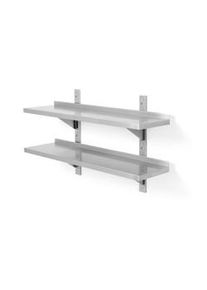 Mensola a muro doppia regolabile, con due staffe in acciaio, Hendi, 1000x300x(H)600mm