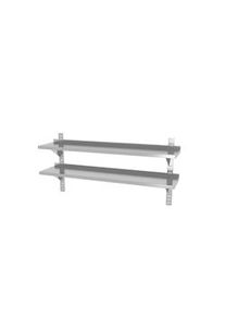 Mensola a muro doppia regolabile, con due staffe in acciaio, Hendi, 1400x300x(H)600mm