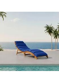 Gartenliege Bora Dunkelblau Akazie/Outdoorstoff
