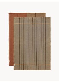 ferm LIVING Utierky z organickej bavlny Ito, 2 ks Šedá, Hnedá Bavlna, Organická bavlna Š 50 x D 70 cm