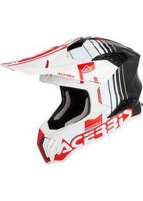 Acerbis Airstrike-C Dekor, motocross helmet , color: White/Red/Carbon , size: XS