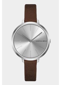 Women's Watch - Silver - Surgical steel case, Sapphire-hardened mineral glass, Brown Leather Strap - 30mm , Miyota Quartz Movement - Lilienthal Berlin