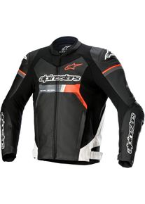 Alpinestars GP Force, casaco de couro , cor: Preto/Branco/Vermelho Néon , tamanho: 52