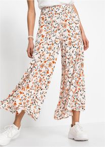 bonprix Spodnie palazzo z lejącej wiskozy, beżowy, 50