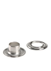 100 Unidades - Ojales para lona inoxidables, autoperforantes, lat&oacute;n Ojales redondos #3L ( 11,3 mm) con v&aacute;stago largo de 9 mm | plata