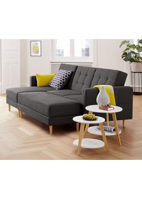 Tchibo - Rohov&aacute; pohovka na spanie s pružinov&yacute;m jadrom a lavicou s &uacute;ložn&yacute;m priestorom - farba: siv&aacute;