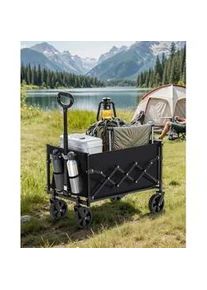 Bollerwagen , Schwarz , Metall, Textil , 42x90.5x67 cm , Freizeit & Co, Gartenspielzeug, Bollerwagen