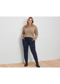 Tchibo - Pletený pulóver s vrkočovým vzorom - pre dámy - veľ. XXL 52/54 - farba: béžová