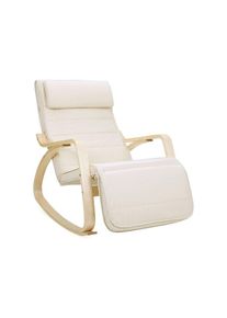 Songmics Hintaszék állítható lábtartóval bézs