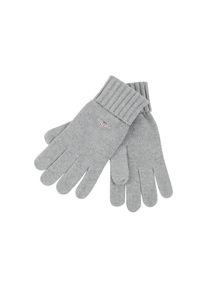 Gant , Strickhandschuhe »COTTON BLEND LOGO« wärmend , GREY MELANGE