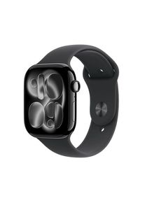 Smartwatch Apple Watch 11, GPS, 46mm, Ecran Retina LTPO OLED, Chip S10 cu Procesor Dual-Core, 64GB Flash, Wi-Fi, Bluetooth, Carcasa Aluminiu, Curea Sport Band M/L (Negru)