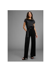 Laura Scott , Jumpsuit aus glänzendem Satin mit bequemer Jersey-Hose - NEUE KOLLEKTION , schwarz , 36 , 36 , Eleganter Jumpsuit von Laura Scott