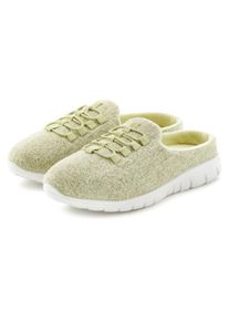 Vivance, Damen, Hausschuh &raquo;Sneaker&laquo; Slipper, Pantoffel, Pantolette, Clog VEGAN, hellgr&uuml;n, 41, hellgr&uuml;n, Sneaker zum Reinschl&uuml;pfen in leicht melierter 