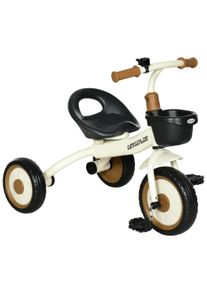 AIYAPLAY Kids Trike, Tricycle, with Adjustable Seat, Basket, Bell, for Ages 2-5 Years - White | Aosom Ireland