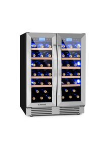 Klarstein Vinovilla Duo 42, dvojz&oacute;nov&aacute; vinot&eacute;ka, 126 l, 42 flia&scaron;, 3 farebn&eacute; LED osvetlenie, sklenen&eacute; dvere