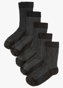 Calzini con bordo morbido (pacco da 5 paia), Nero, Taglia 39-42, bonprix