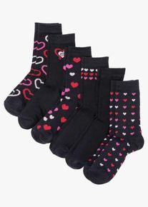 Calzini con cotone biologico (pacco da 6 paia), Nero, Taglia 35-38, bonprix
