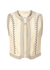 LANIUS Damesgilet met borduursel 44 Natuurlijk wit-zwart