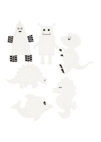 Creativ Company Borduurfiguren Dieren en Robots, 18dlg., Handarbeitsset, Weiss