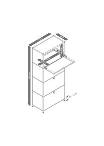 Tchibo - Metall-Highboard &raquo;Cn3&laquo; mit 4 Klappenf&auml;chern - 77x40x158,5cm - taupe - Stahl / Aluminium / Kunststoff