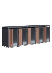 Tchibo - Mülltonnenbox - 330x80x116cm - anthrazit - Stahl / Acryl / Holz