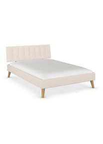 Rauch Bett &raquo;Mavi-Extra&laquo; mit Polsterkopfteil - 147x216x90cm - beige - Holz / Holz / Eichenholz