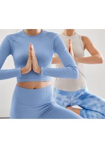 Tchibo - 7/8-Sporttight - Gr. XS - hellblau/print