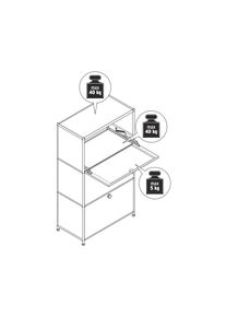 Tchibo - Metall-Kommode &raquo;Cn3&laquo; mit 3 Klappenf&auml;chern - 77x40x120,3cm - braun - Stahl / Kunststoff / Kunststoff