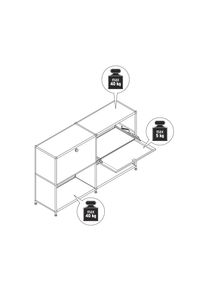 Tchibo - Metall-Sideboard &raquo;Cn3&laquo; mit 2 versetzbaren Klappenf&auml;chern - 152x40x82,5cm - braun - Stahl / Aluminium / Kunststoff