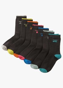 bonprix Zokni (7 p&aacute;r) bio-pamuttal, fekete, 43-46