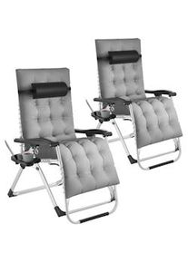 TecTake Tumbona CLOUD plegable y ajustable sin escalas gris claro - 406113