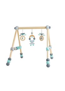 Spielbogen, Blau, Braun, Grau, Mintgr&uuml;n, Pastellblau, Holz, Buche, Schima, 54x64x55 cm, Spielzeug, Babyspielzeug, Spielb&ouml;gen