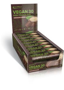 IronMaxx Vegan 30 High Protein Bar, 24 x 35 g Riegel, Schokolade