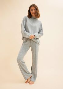 Ensemble d&rsquo;int&eacute;rieur oversize en mati&egrave;re douce - gris - taille 50/52 (XL) - bonprix