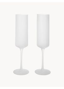 ferm LIVING Copos de champanhe de vidro artesanal artesanal Ripple, conjunto de 2 Transparente Vidro Ø 6 x Alt 23 cm, 150 ml