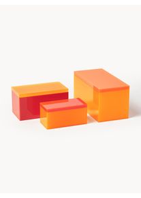 Úložné škatule Yuki, 3 ks Oranžová, Žltá Akrylové sklo Rôzne veľkosti | Westwing Collection