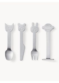 Gense Talheres para crianças escovados Animal Friends, conjunto de 4 Prateado Aço inoxidável 1 pessoa (4 uni.)