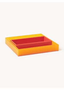 Dekorative Bakker Yuki, Sæt af 2 Orange, Gul Akrylglas Sæt med forskellige størrelser | Westwing Collection