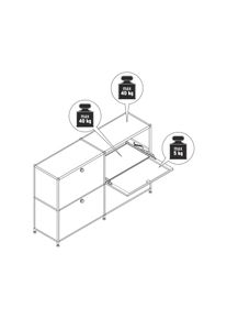 Tchibo - Metalowa szafka typu sideboard &bdquo;Cn3&rdquo; z 4 klapami - kolor: brązowy