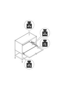 Tchibo - Metalowa szafka typu sideboard &bdquo;Cn3&rdquo; z klapą - kolor: beżowy