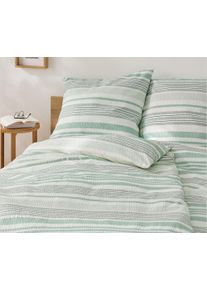 Tchibo - Pościel z kory z mikrofibry - kolor: biały/zielony