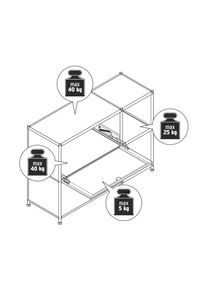 Tchibo - Metalowa szafka typu sideboard &bdquo;Cn3&rdquo; z 2 klapami, szarobrązowa
