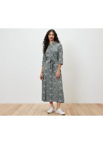 Tchibo - Sukienka koszulowa - dla pań - rozmiar 38 - kolor: zielony/biały/z nadrukiem