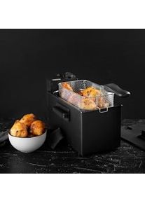 Princess Freidora eléctrica black fryer, Zona Fría, 2000 W, Volumen de 3 L, Temperatura hasta 190oC, Negro