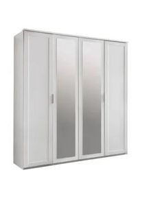 wimex Mid.you Drehtürenschrank , Weiß , Glas, Holzwerkstoff , 2 Fächer , 180x210x58 cm , erweiterbar, Beimöbel erhältlich, Schrankfront mit Spiegel , Schlafzimmer, Komplette Schlafzimmer und Serien, Schlafzimmerserien