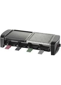Severin Raclette-Grill Severin RG 9645 , Schwarz , Kunststoff, Stein , 54x11.5x38 cm , Kontrollleuchte, antihaftbeschichtete Raclette-Pfännchen, abnehmbare Steinplatte, regelbarer Thermostat , Kochgeschirr, Tischgrills & Fondues, Raclette-Grills
