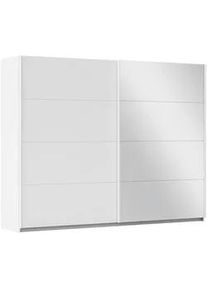 Rauch Möbel Schwebetürenschrank , Weiß , Metall , 3 Fächer , 271x210x57 cm , Blauer Engel, Goldenes M, Made in Germany , Beimöbel erhältlich, Schrankfront mit Spiegel , Schlafzimmer, Komplette Schlafzimmer und Serien, Schlafzimmerserien