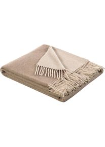 Biederlack, Plaid &raquo;Soft Impression im Doubleface-Look&laquo; Wolle-Kaschmir-Mix, natur/sand, Kaschmir, Wolle, B/L: 130 cm x 170 cm, natur/sand